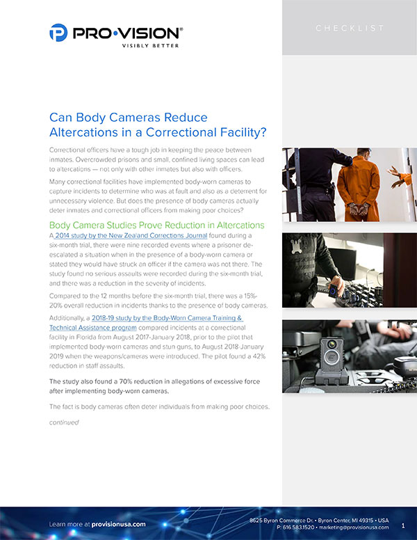 Can Body Cameras Reduce Altercations in a Correctional Facility? resource thumbnail