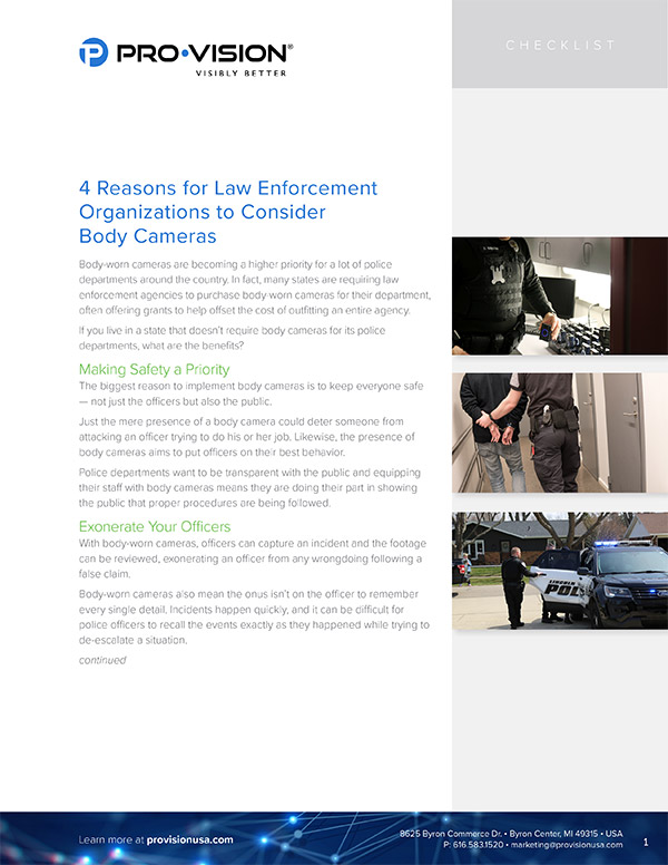 4 Reasons for Law Enforcement Organizations to Consider Body Cameras resource thumbnail