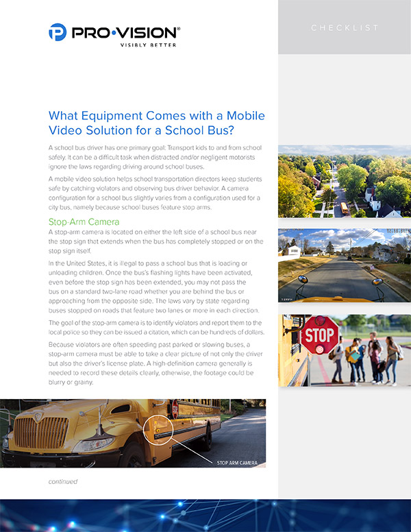 What Equipment Comes with a Mobile Video Solution for a School Bus? resource thumbnail
