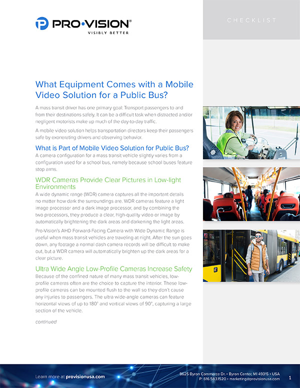What Equipment Comes with a Mobile Video Solution for a Public Bus? resource thumbnail