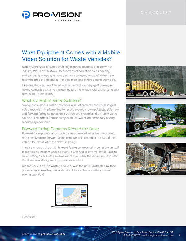 What Equipment Comes with a Mobile Video Solution for Waste Vehicles? resource thumbnail