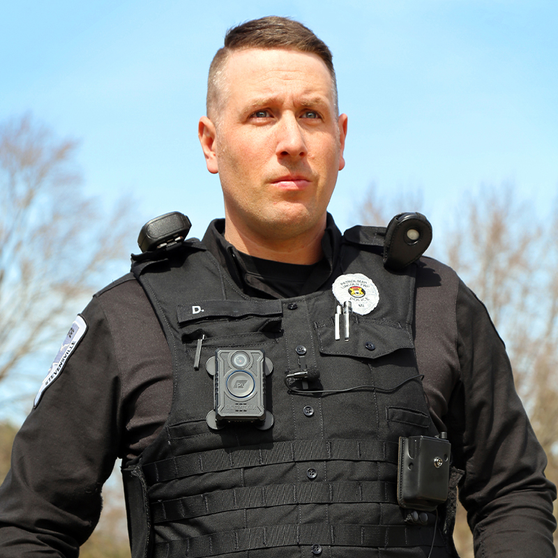A police officer wearing a Pro-Vision body camera