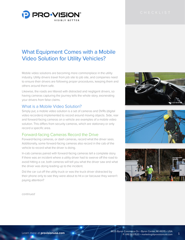 What Equipment Comes with a Mobile Video Solution for Utility Vehicles? resource thumbnail