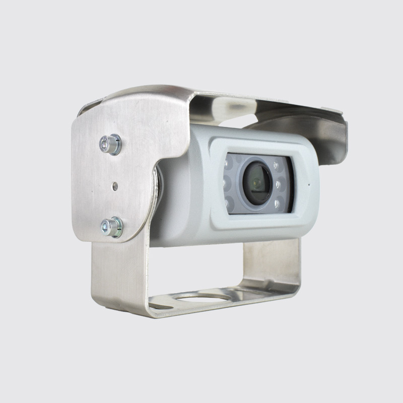 A white night vision heated camera made for extreme temperatures and harsh weather conditions